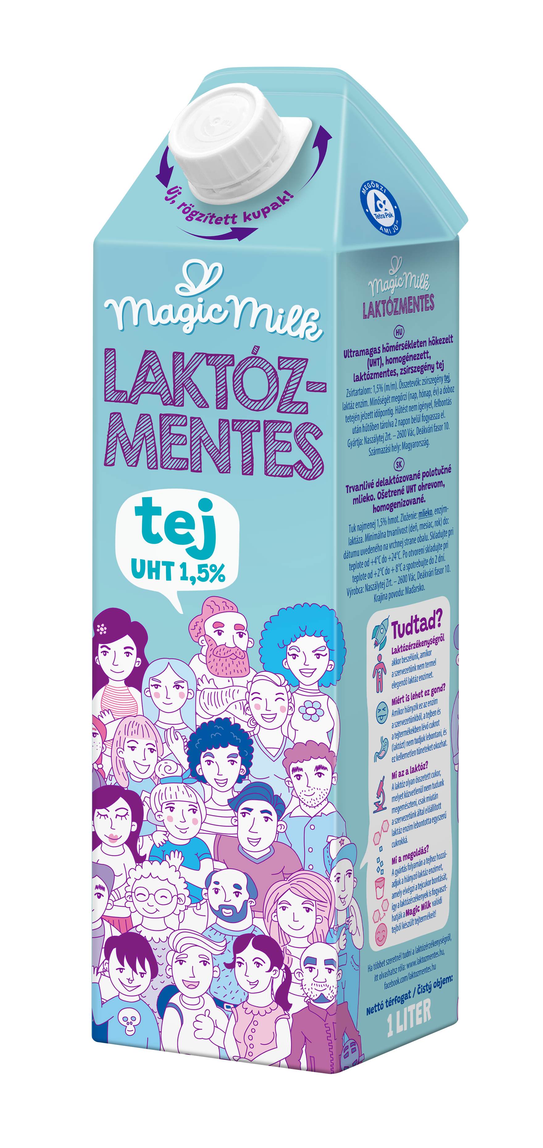 Magic Milk laktózmentes UHT zsírszegény tej 1,5% zsírtartalommal 1 liter